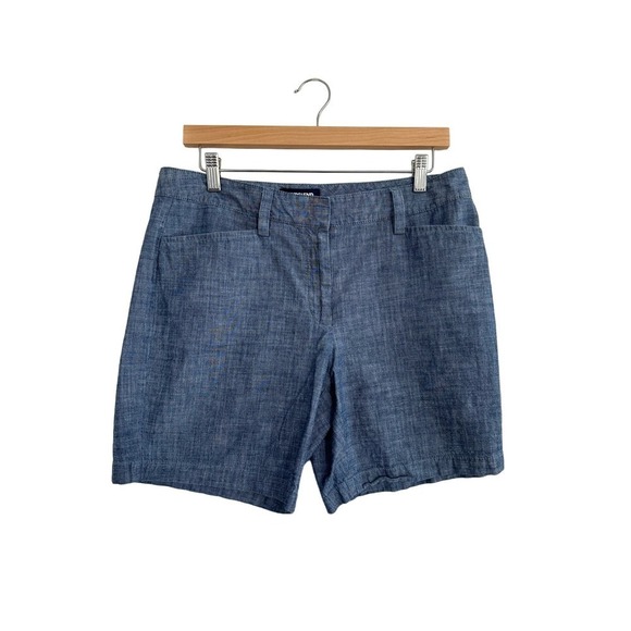 Lands End Chambray Shorts Size 10 Petite Midrise - Picture 1 of 4